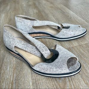 Brunate ‘Oak Step Nero’ Metallic Wedge Sandals